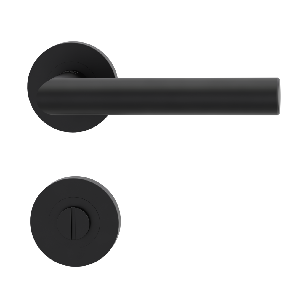 door handle set LUCIA PROF screw on cl3 rose set round wc graphite black