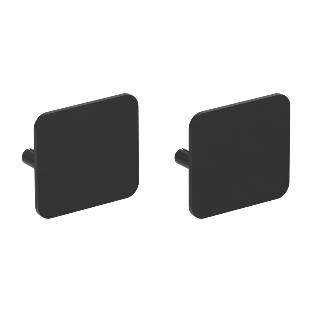 ONE pair of escutcheons rounded blank escutcheon Flat escutcheon graphite black