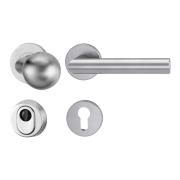 Security rosette set with knob R3 and handle Lucia Prof