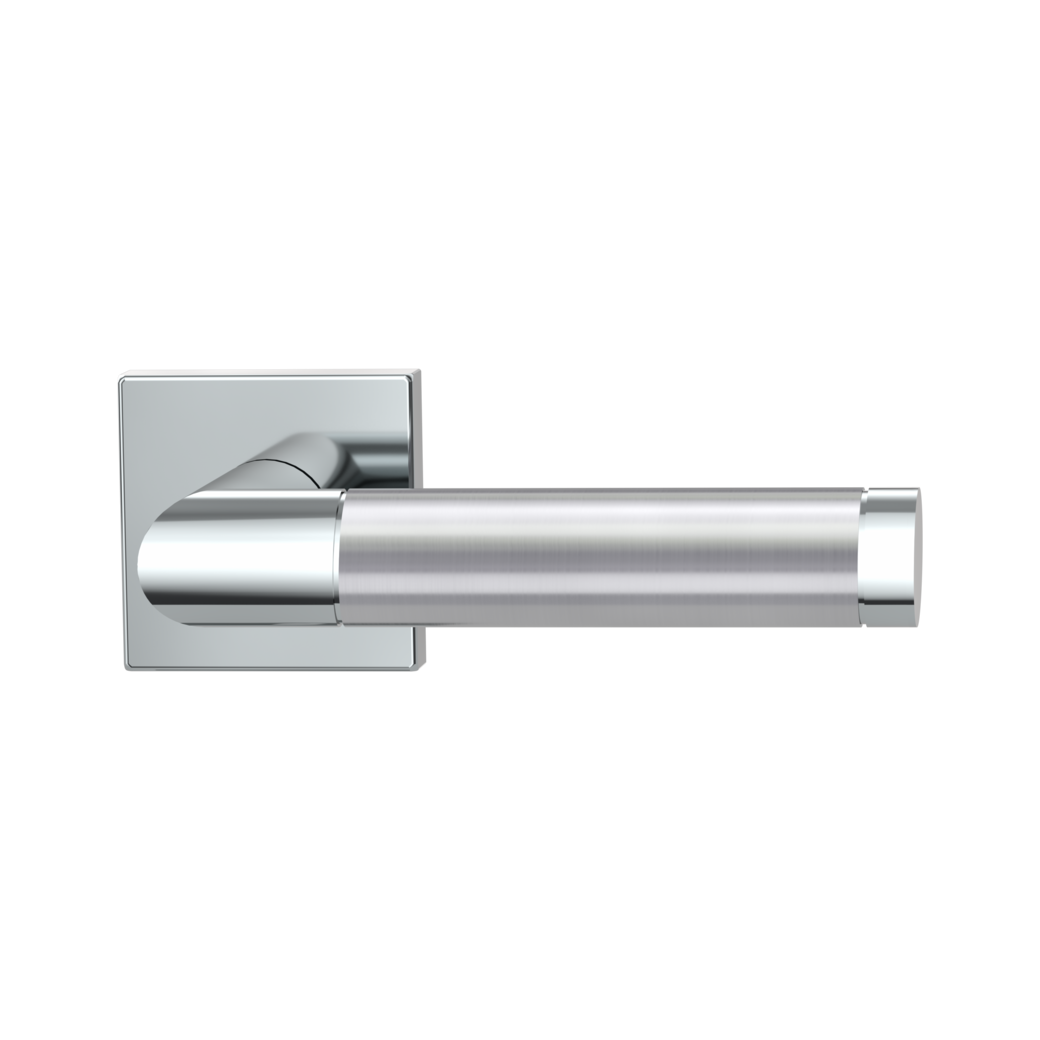 door handle set CHRISTINA QUATTRO clip on rose set square OS polished/brushed steel
