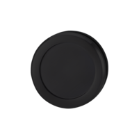 Freigestelltes Produktbild im idealen Blickwinkel fotografiert zeigt das Griffwerk Griffmuschelpaar CIRCLE in der Version Graphitschwarz, Klebetechnik