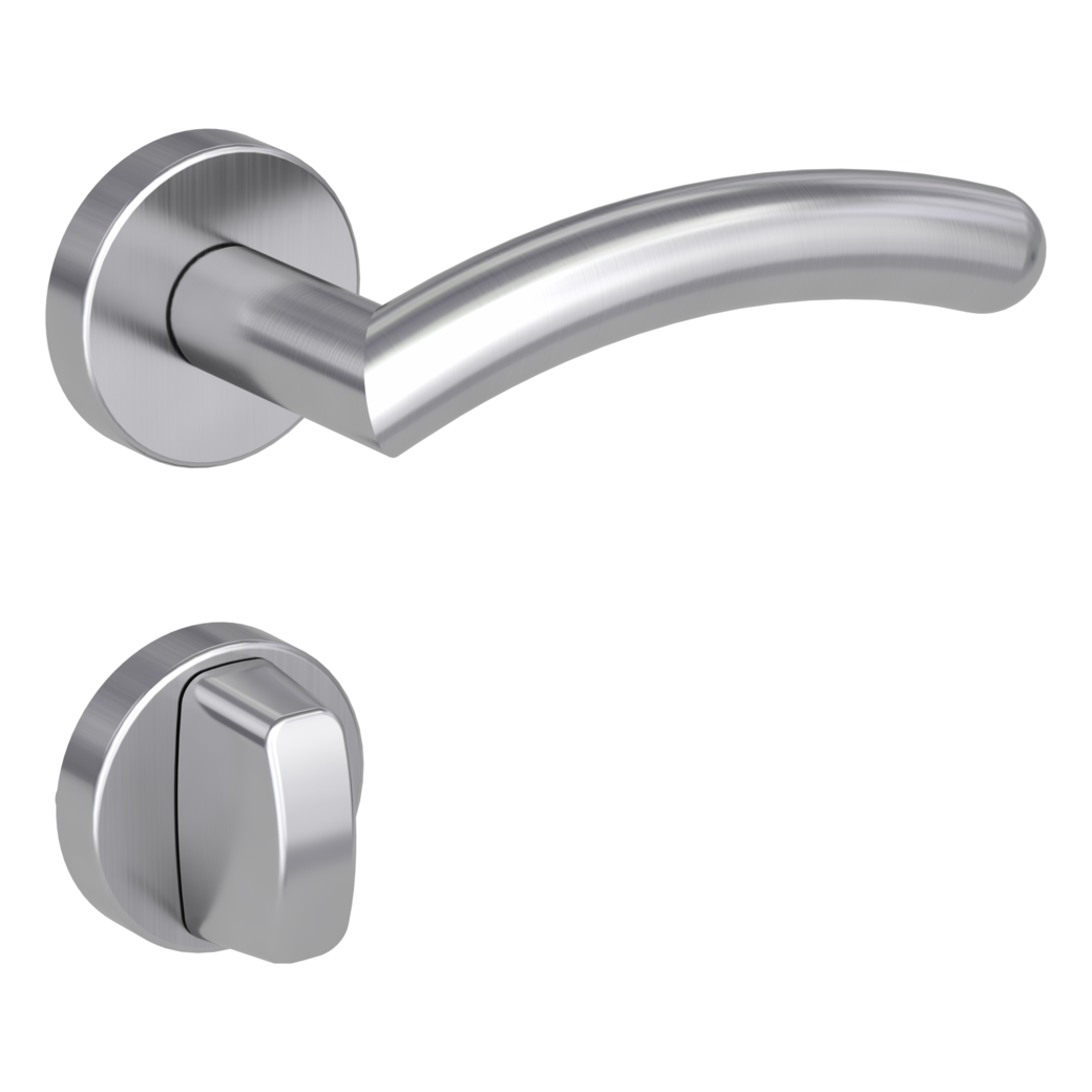 door handle set SAVIA clip on cl3 rose set round wc brushed steel