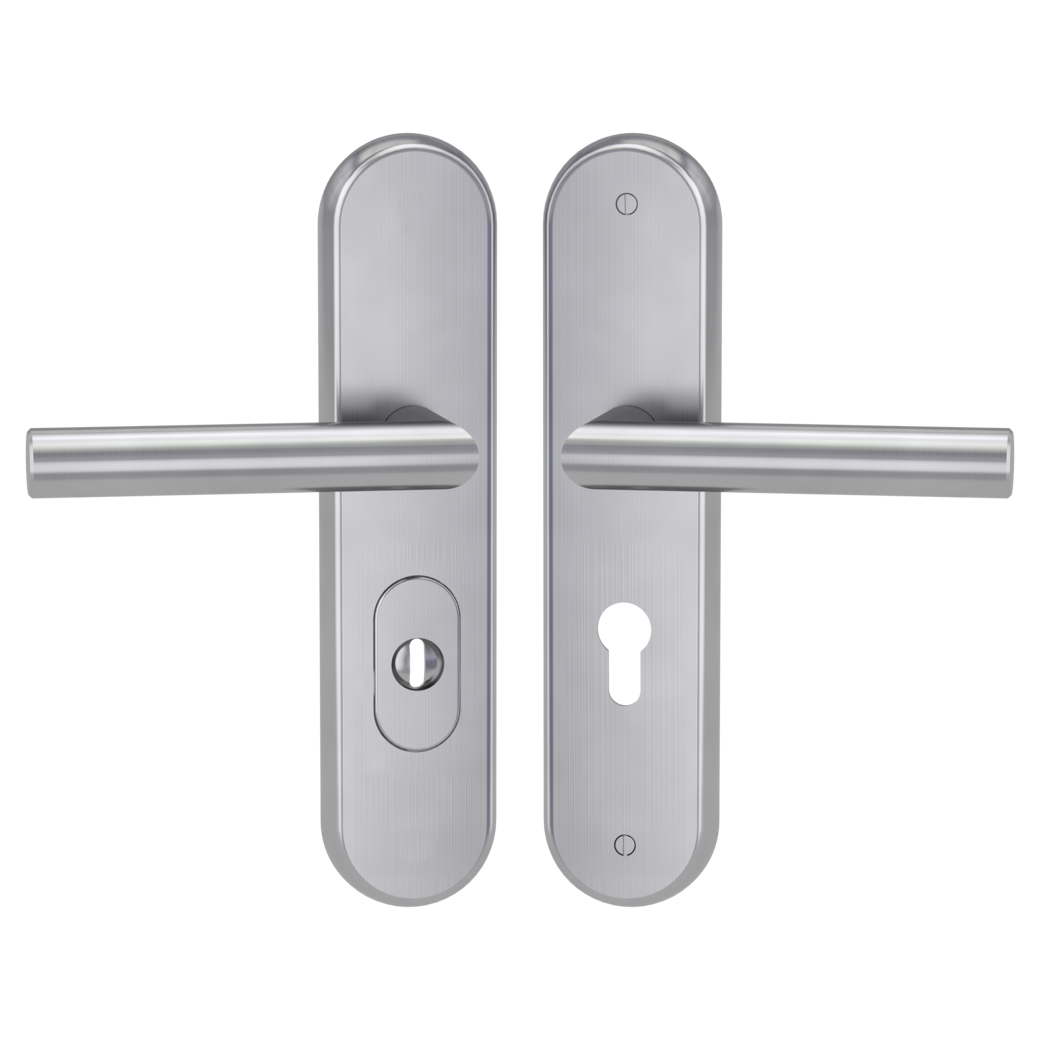 security plate set TITANO_884 ES1 92mm cylinder cover door 60-80mm brushed steel handle/handle LUCIA PROF