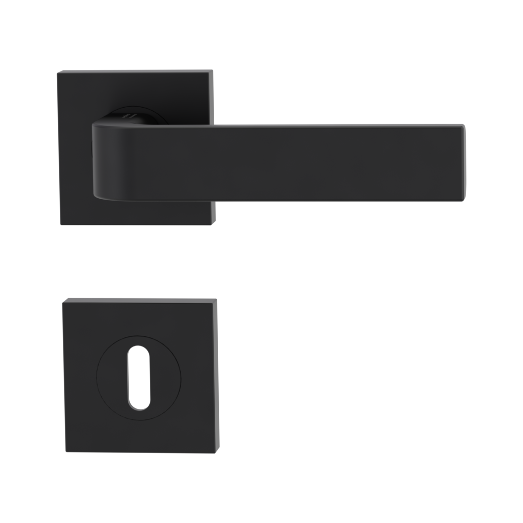 door handle set GRAPH screw on cl4 rose set square mortice lock graphite black