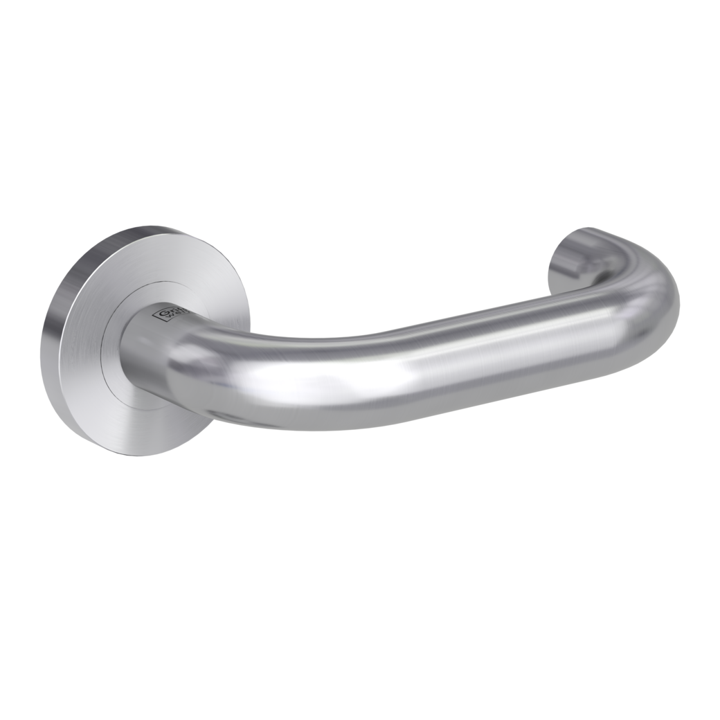 door handle set ALESSIA PROF screw on cl4 rose set round OS brushed steel