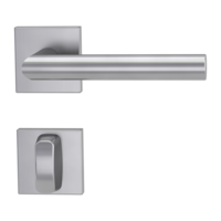 Isolated product image in perfect product view shows the GRIFFWERK rose set square LUCIA SQUARE in the version turn and release - brushed steel - clip on technique inside view 