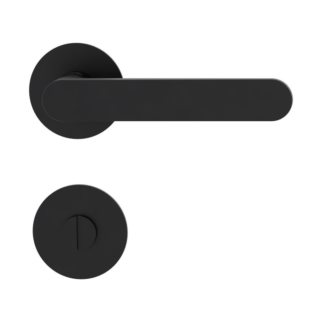 AVUS PIATTA S door handle set Flat escutcheons round WC graphite black