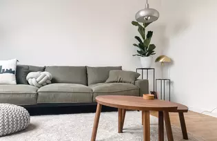 Living room with Lagom Interior The illustration shows a living room in the Lagom furnishing style.