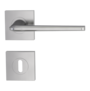 Isolated product image in perfect product view shows the GRIFFWERK rose set square REMOTE in the version mortice lock - velvet grey - screw on technique