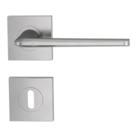 Isolated product image in perfect product view shows the GRIFFWERK rose set square REMOTE in the version mortice lock - velvet grey - screw on technique