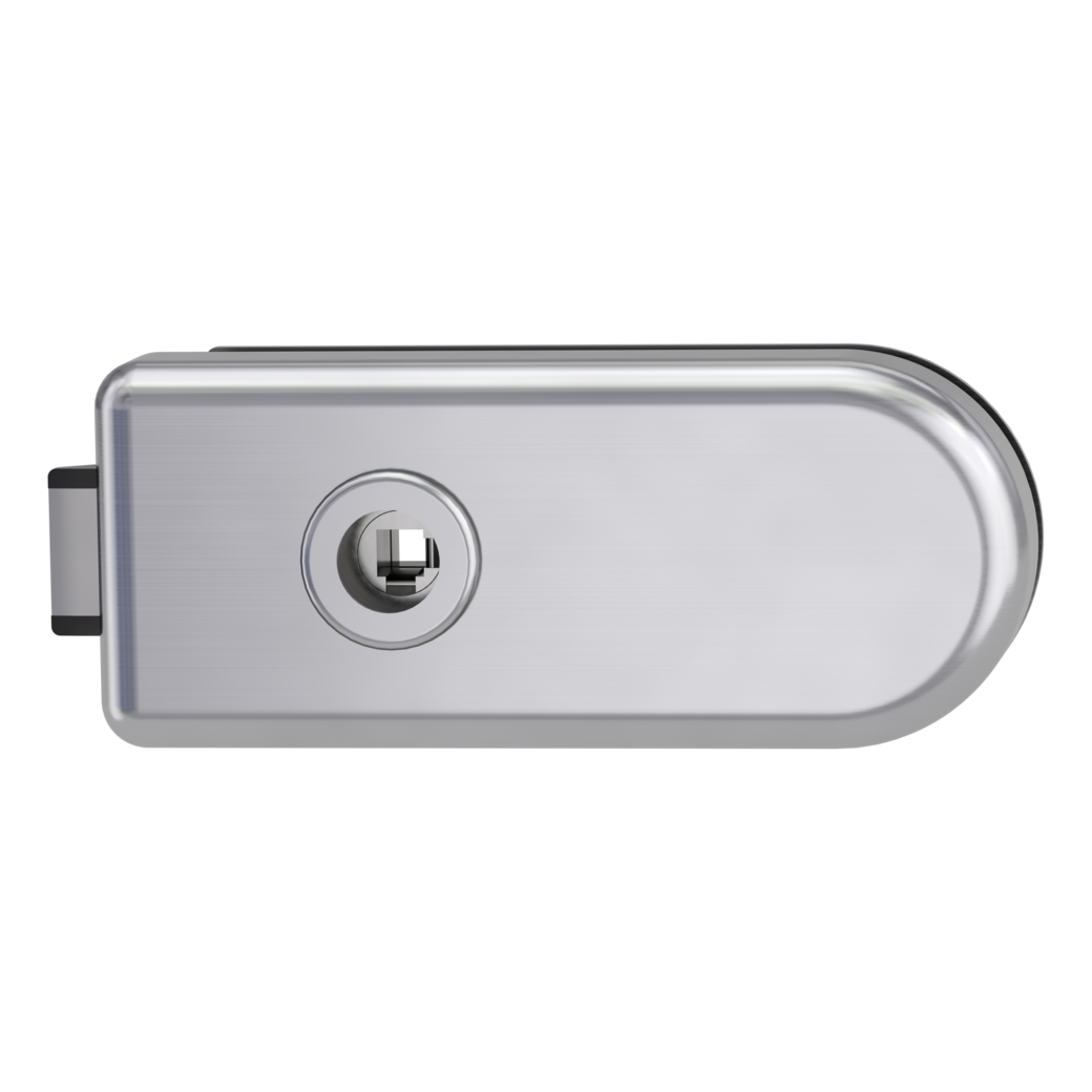 Glass door lock CLASSICO unlockable L/R silent brushed steel