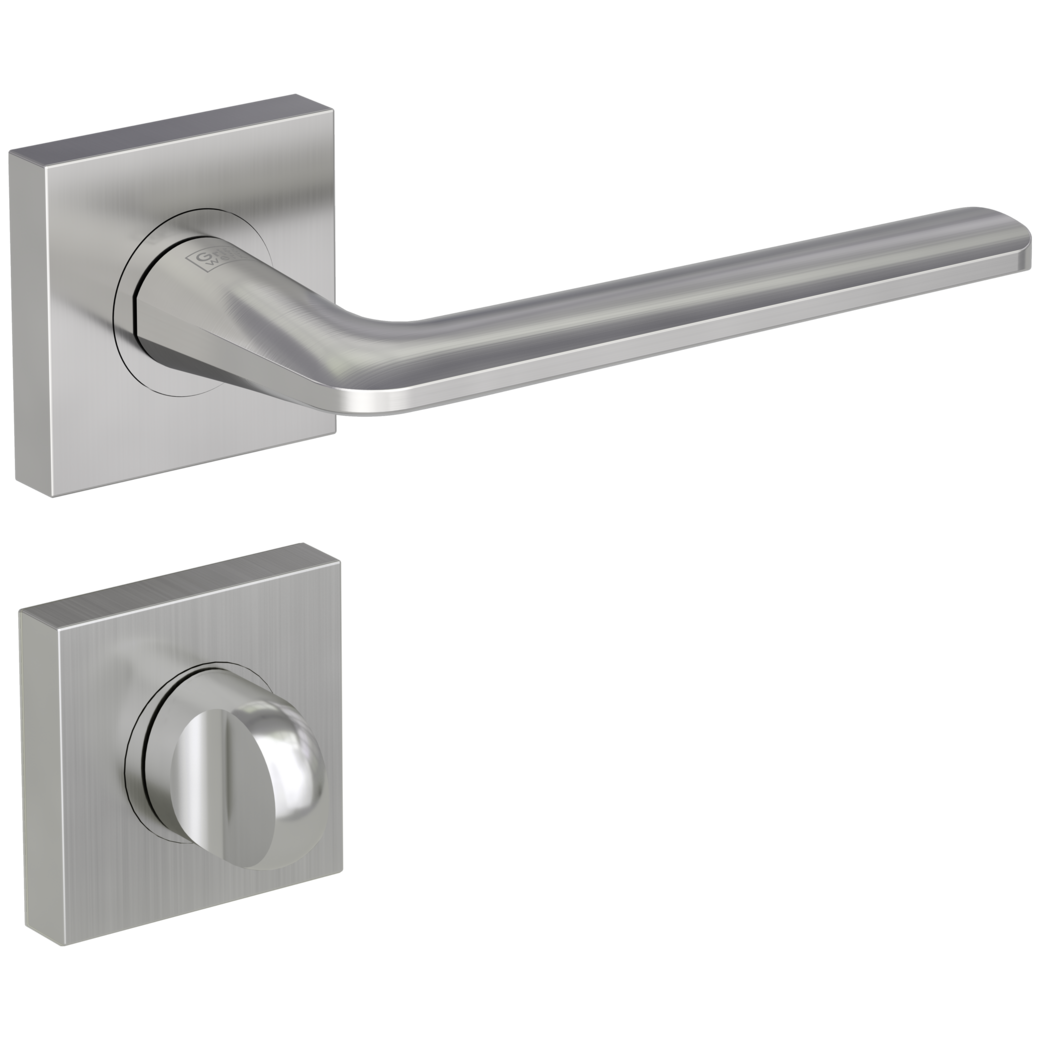 REMOTE door handle set Screw-on sys.GK4 straight-edged escut. WC velvet grey