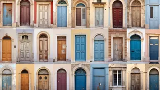 Variedad de puertas Variedad de puertas que representan diferentes estilos y Materiales.