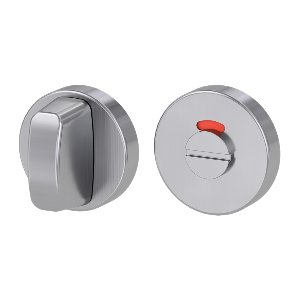 keyhole rose pair round wc red/white clip on brushed steel