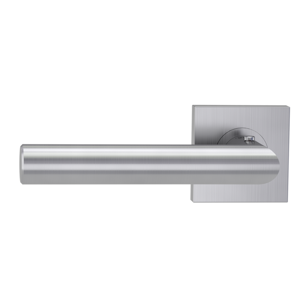 LUCIA PROF door handle set Screw-on system straight-edged escut. smart2lock 2.0 L satin stainless steel