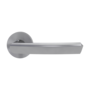 The image shows the Jette door handle set CRYSTAL in the version with rose set round smart2lock 2.0 screw on brushed steel