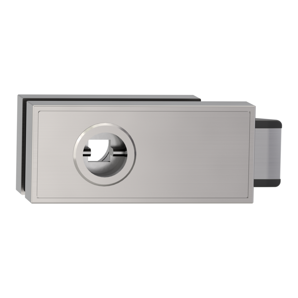 Glass door lock CUBE unlockable L silent velvety grey