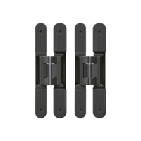 Silhouette product image in perfect product view shows the Griffwerk hinge pair TECTUS TE 240 3D (un)rebated and flush door wooden/steel frame graphite black