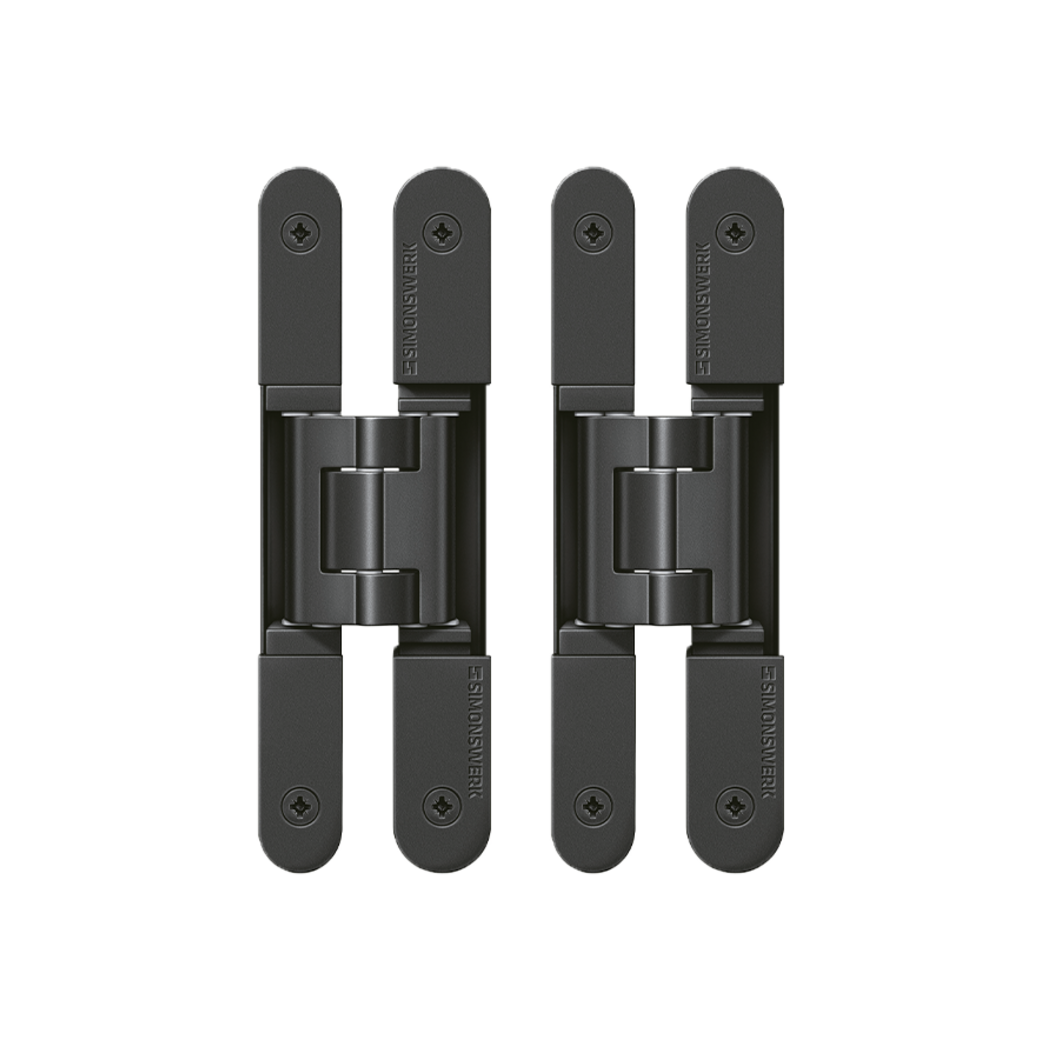 TECTUS TE 240 3D pair of hinges rebated and flush door Graphite black wooden/steel frame