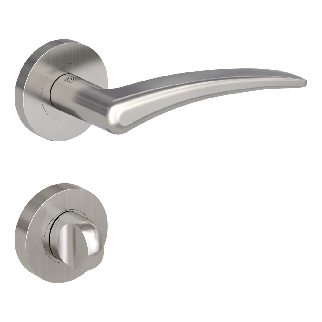 MARISA door handle set Screw-on system GK4 round escutcheons WC velvet grey