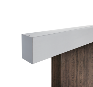 Silhouette product image in perfect product view shows the Griffwerk sliding system PLANEO 120 for wooden door, 1-leaf, aluminum EV1