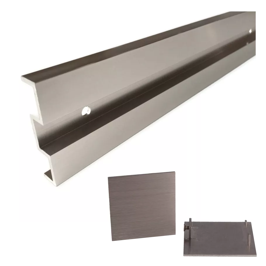 distance set PLANEO 120 12.5 distance profile, end caps 2000 brushed steel look