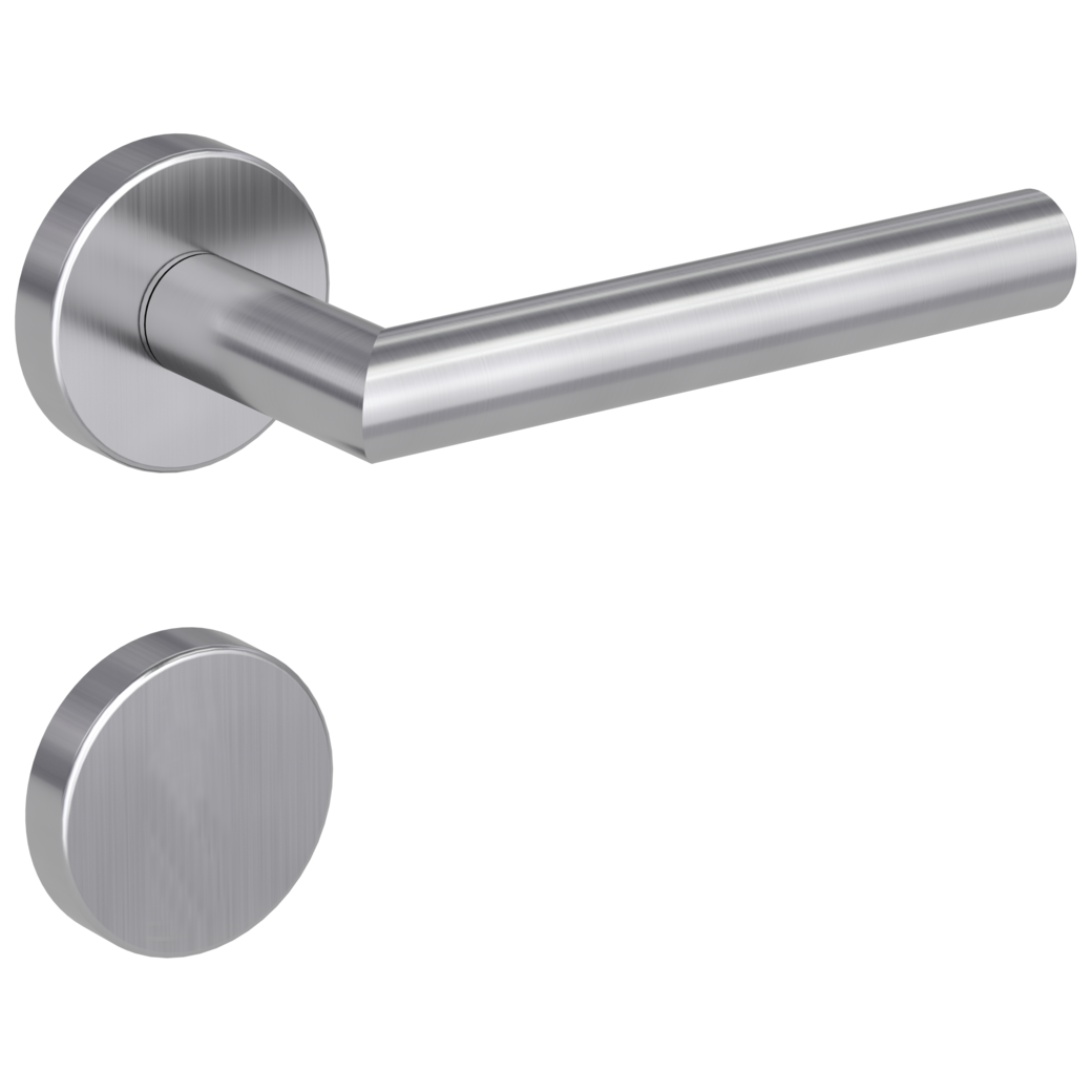 door handle set LUCIA clip on cl3 rose set round blank rose brushed steel