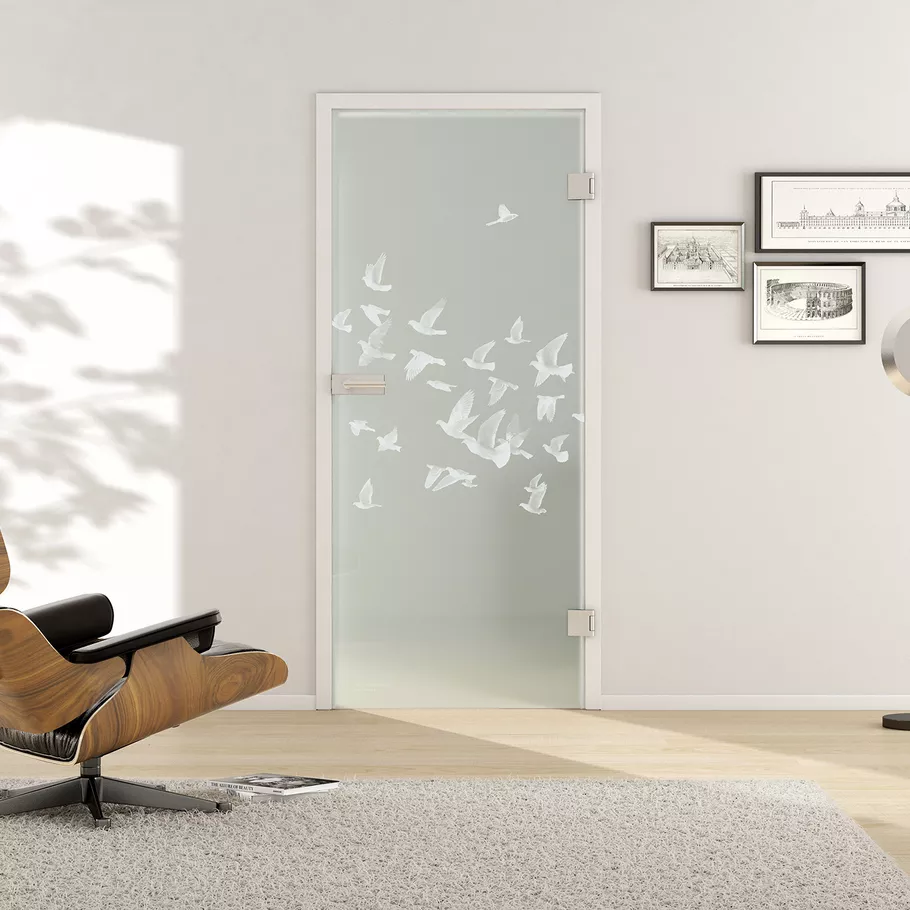 Glasdrehtür BIRDS&BIRD 695 ESG BASIC GREEN matt 821x2013x8mm Studio/Office Ö-Norm R