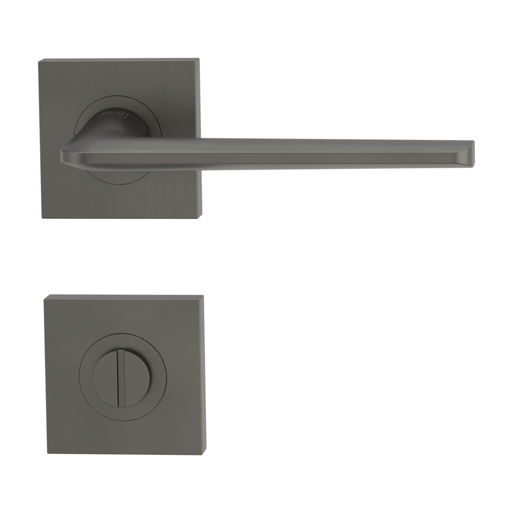 REMOTE door handle set Screw-on sys.GK4 straight-edged escut. WC cashmere grey