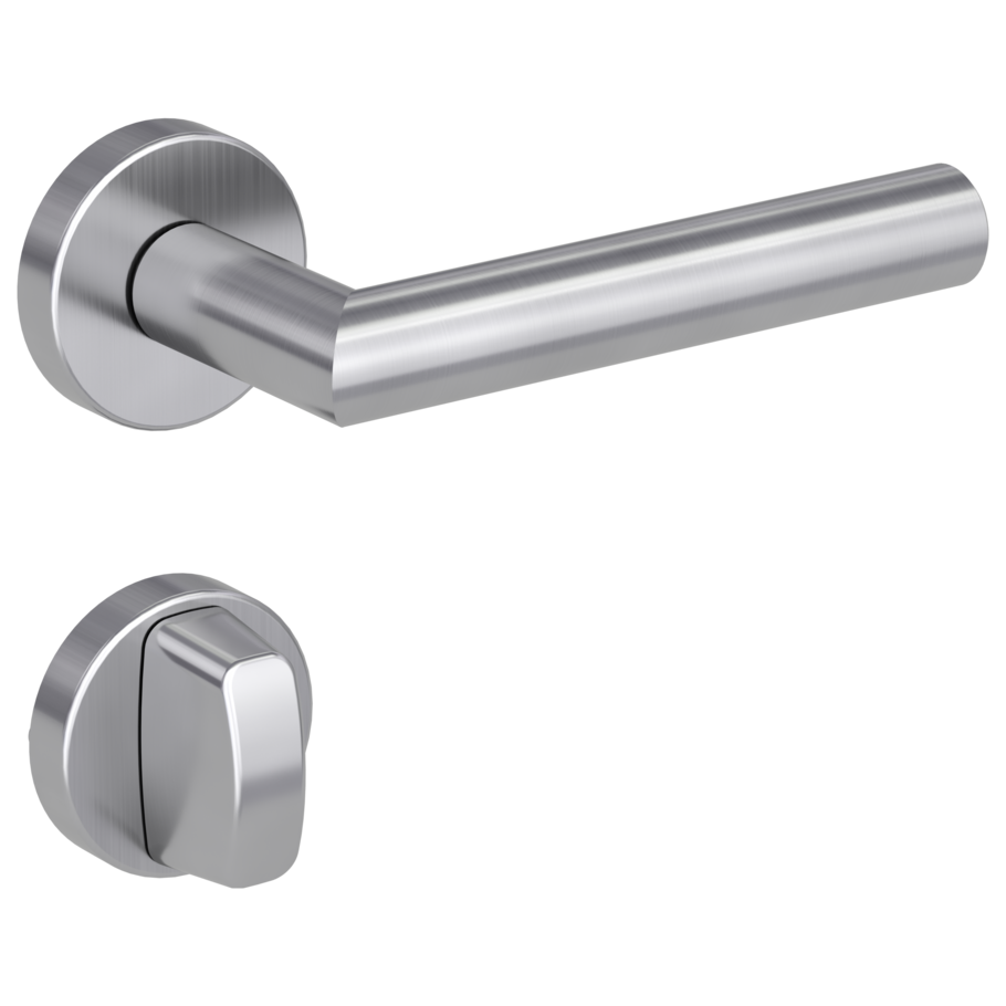 door handle set LUCIA clip on cl3 rose set round wc brushed steel