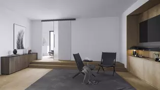 Schiebetürsystem Planeo Air im Wohzimmer Planeo Air erhielt nicht nur einen red dot award sondern auch den German Design Award 2019.