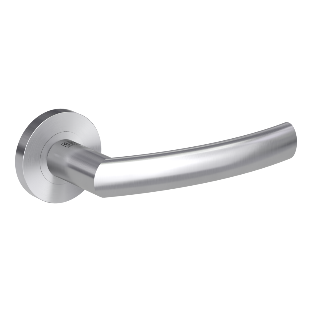 door handle set LORITA PROF screw on cl3 rose set round OS brushed steel