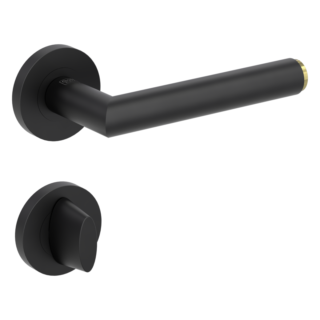 LUCIA SELECT door handle set Screw-on system GK3 round escutcheons WC graphite black brass