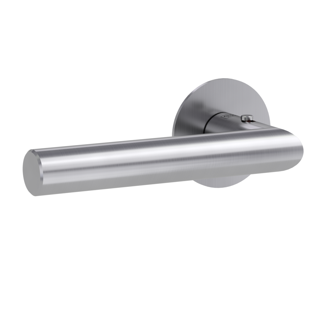 LUCIA PIATTA S door handle set Flat escutcheons round smart2lock 2.0 L satin stainless steel