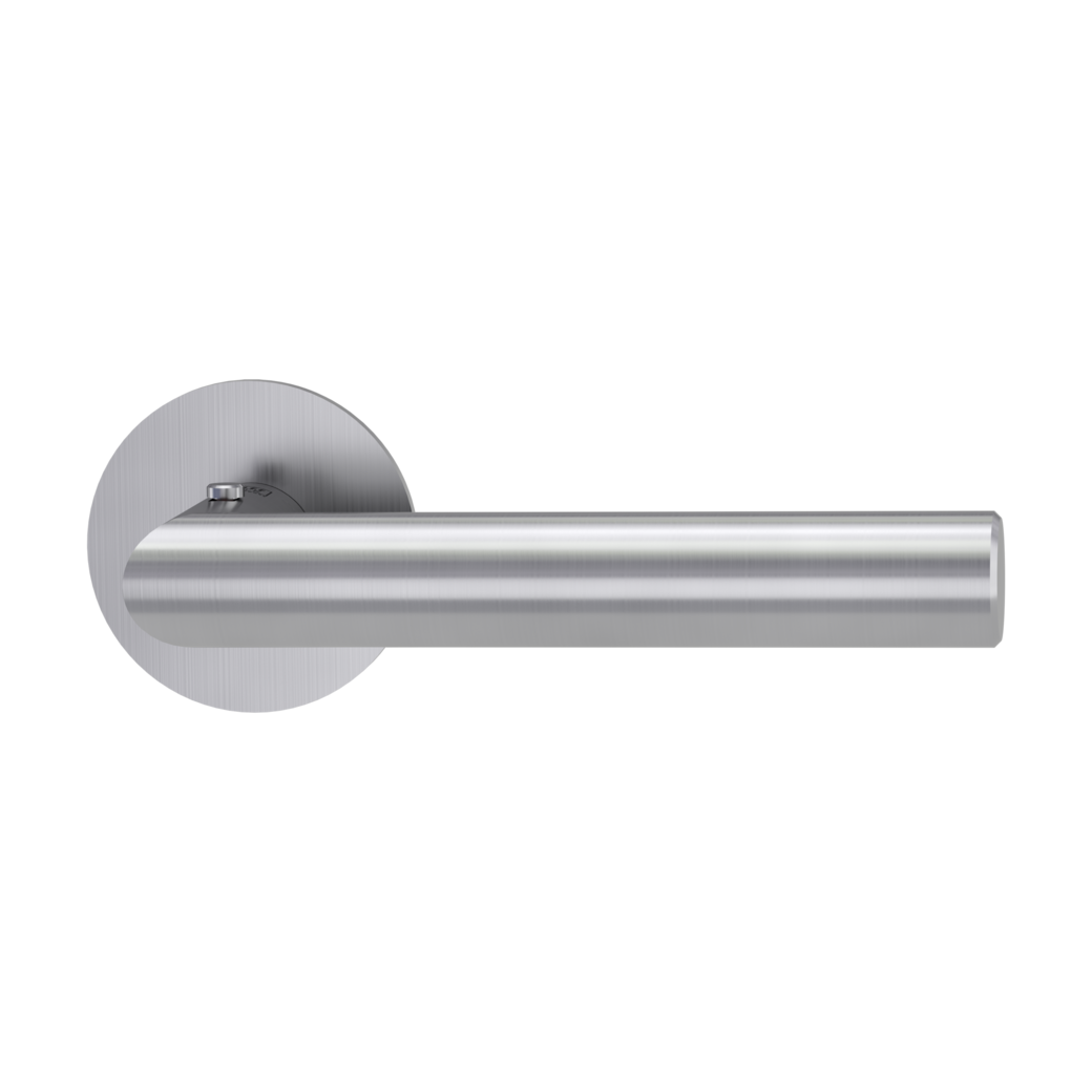 LUCIA PIATTA S door handle set Flat escutcheons round smart2lock 2.0 R satin stainless steel