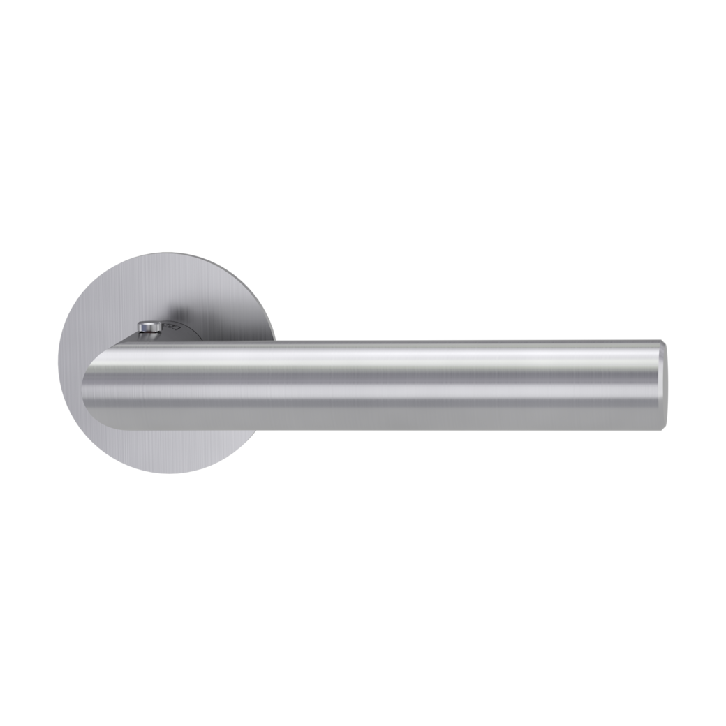 door handle set LUCIA PIATTA S flat rose rose set round smart2lock 2.0 R brushed steel