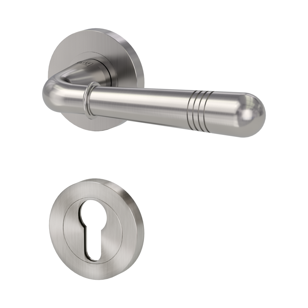 door handle set FABIA screw on cl4 rose set round euro profile velvety grey