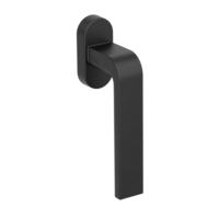 Silhouette product image in perfect product view shows the Griffwerk window handle GRAPH in the version unlockable, graphite black