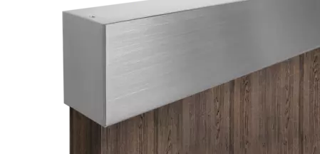 Freigestelltes Produktbild im idealen Blickwinkel fotografiert zeigt das Griffwerk Schiebetürsystem PLANEO 60 PRO für Holztür, 1-flügelig, Edelstahl-Optik matt