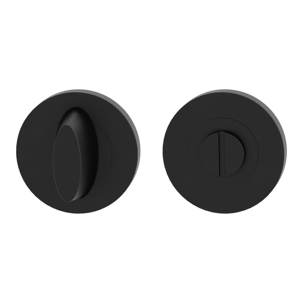 Pair of escutcheons zinc round WC Screw-on system graphite black