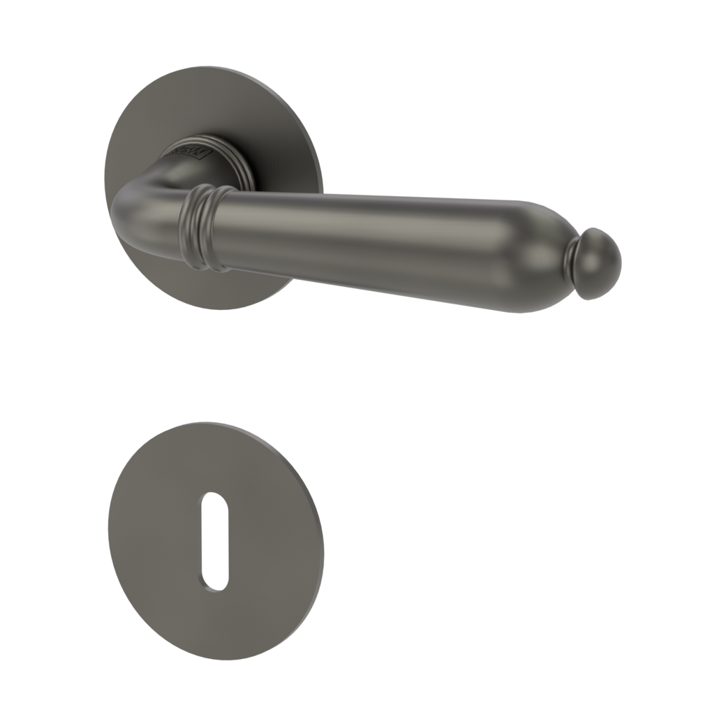 door handle set CAROLA PIATTA S flat rose rose set round mortice lock cashmere grey