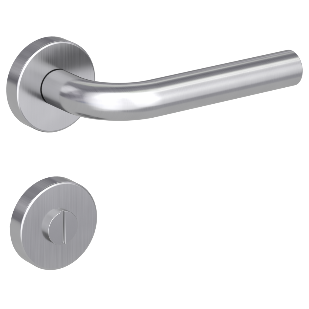 door handle set DANIELA clip on cl3 rose set round wc brushed steel