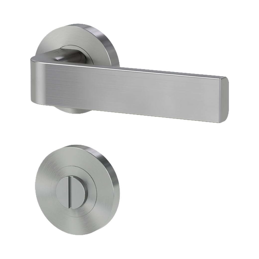 GRAPH door handle set Screw-on system GK4 round escutcheons WC velvet grey