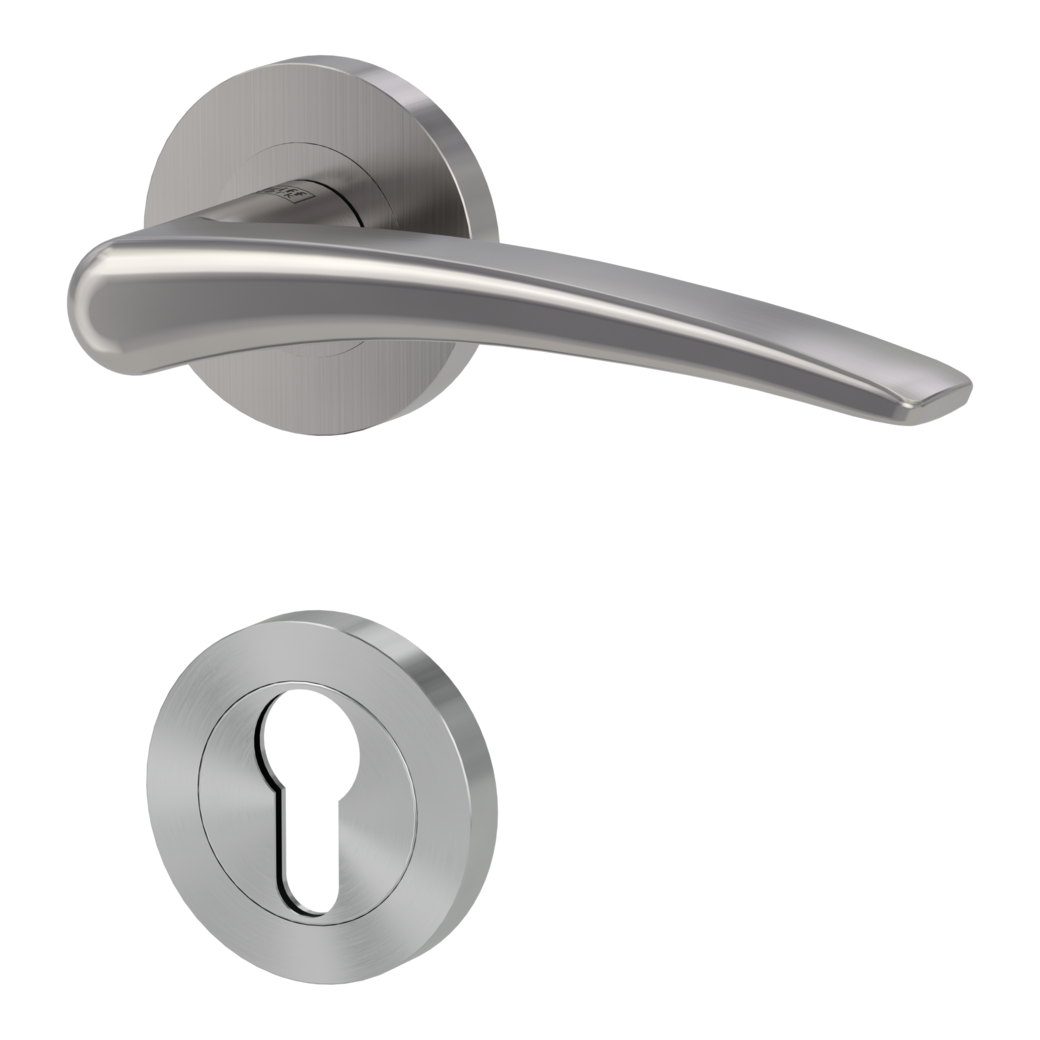 door handle set MARISA screw on cl4 rose set round euro profile velvety grey