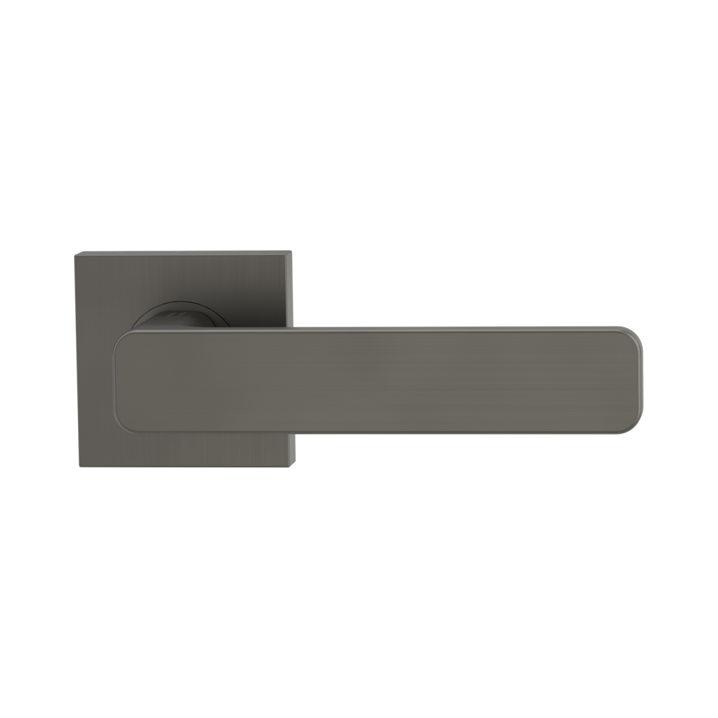 MINIMAL MODERN door handle set Screw-on sys.GK4 straight-edged escut. OS cashmere grey
