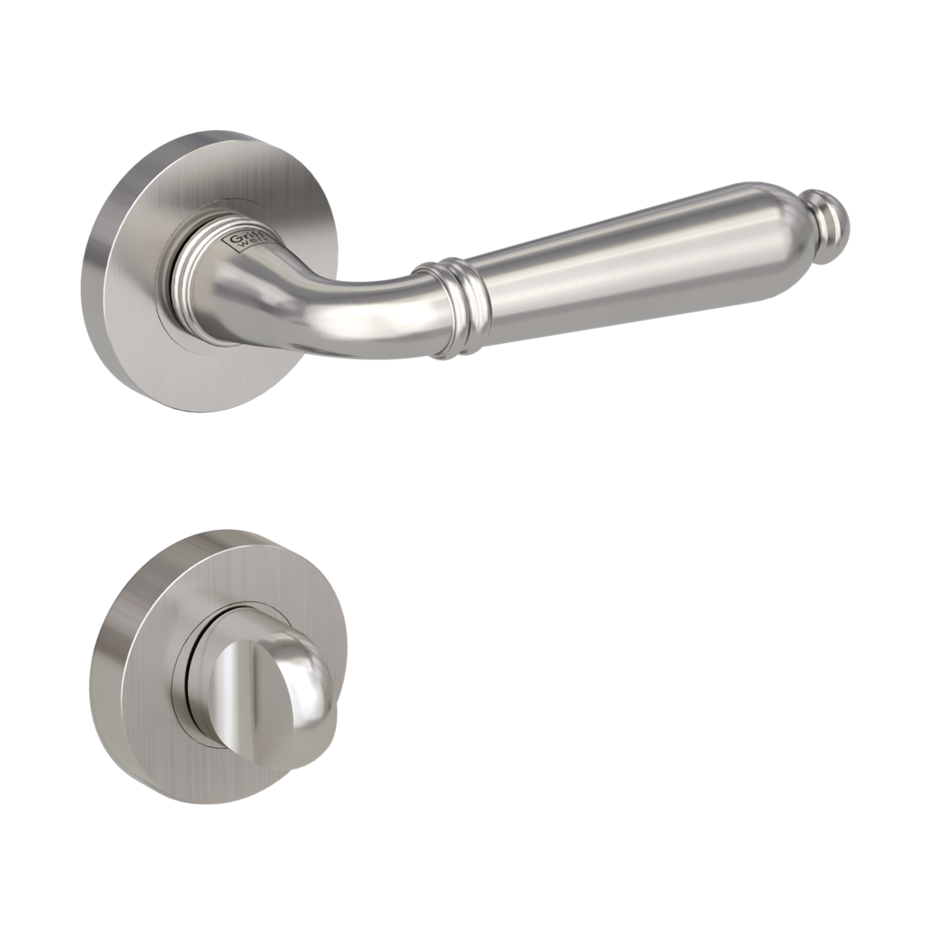 CAROLA door handle set Screw-on system GK4 round escutcheons WC velvet grey
