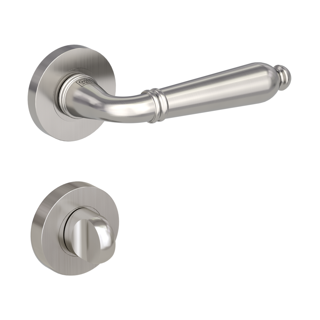 door handle set CAROLA screw on cl4 rose set round wc velvety grey