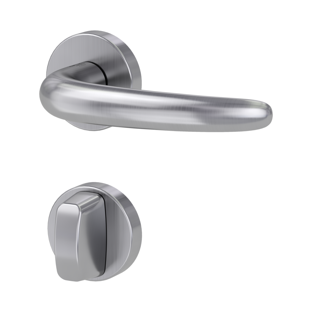 door handle set ULMER GRIFF clip on cl3 rose set round wc brushed steel