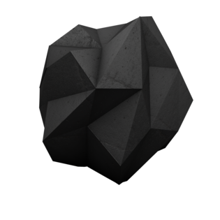 The image shows the a structured piece of black graphite