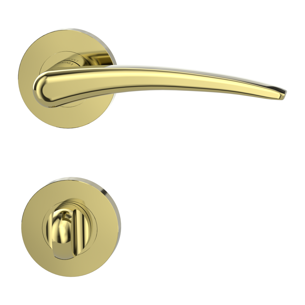 door handle set MARISA screw on cl4 rose set round wc brass look